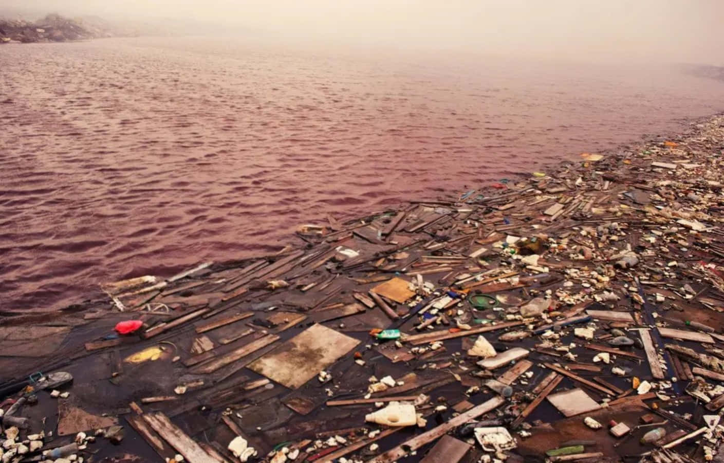 A River With Garbage And Trash On It