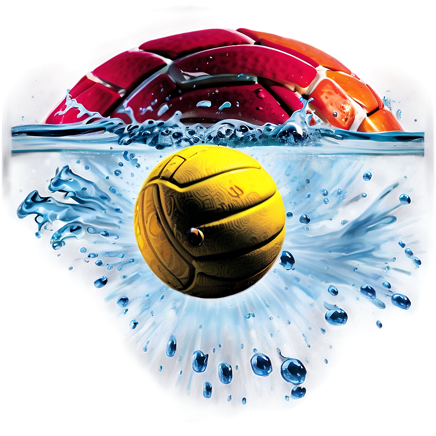 Water Polo Ball Splash Png 06132024 PNG