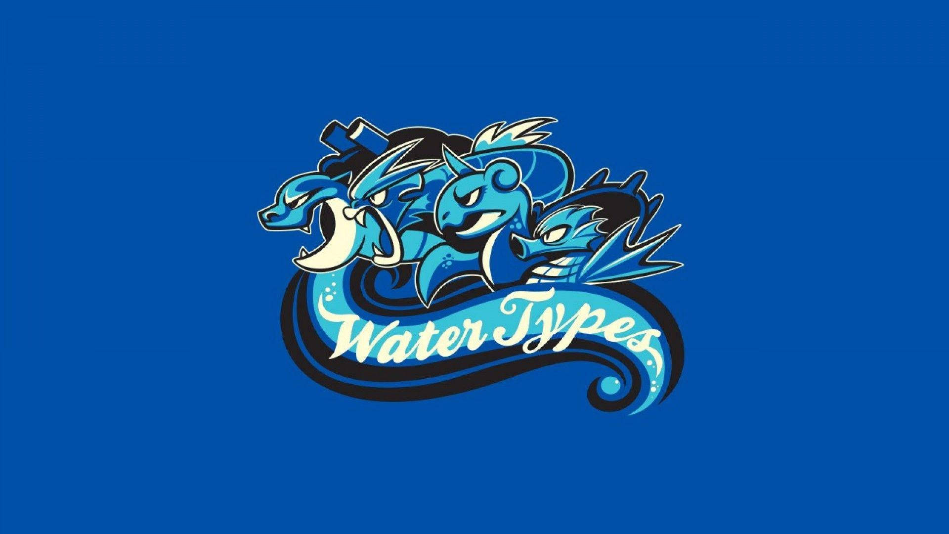 Water Types Logo With Blastoise