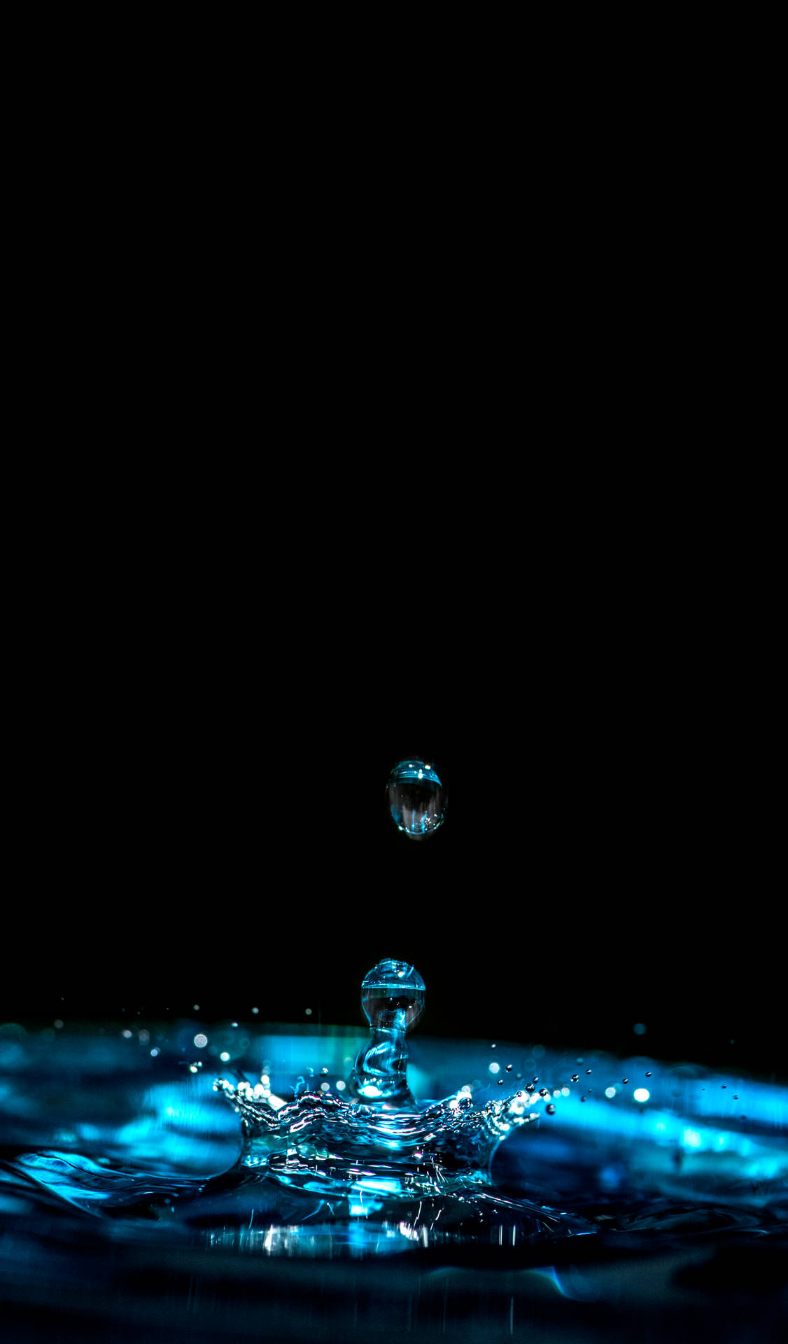 Water drop waterdrops droplets blue HD wallpaper  Wallpaperbetter