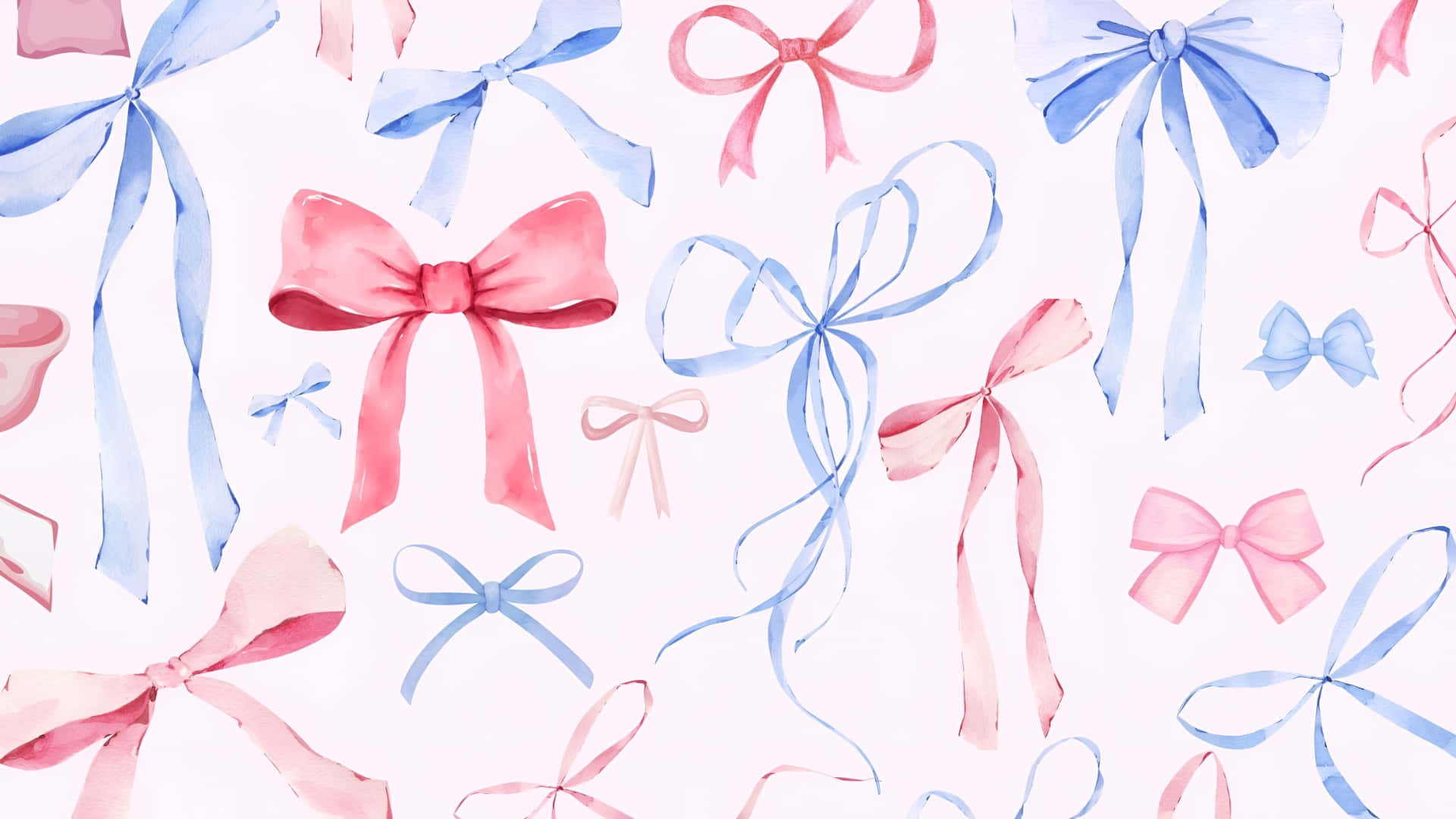 Watercolor Aesthetic Bow Collection Wallpaper