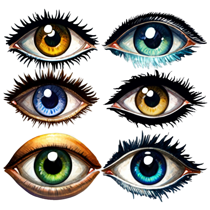 Download Watercolor Anime Eyes Png Itr | Wallpapers.com