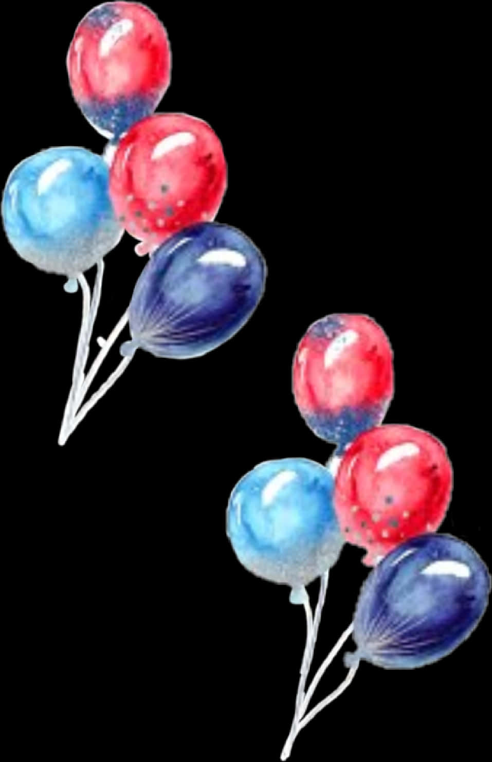 Watercolor Balloons Artwork PNG