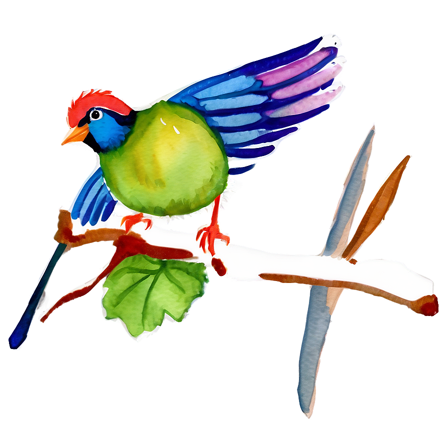 Download Watercolor Bird Illustration Png 83 | Wallpapers.com