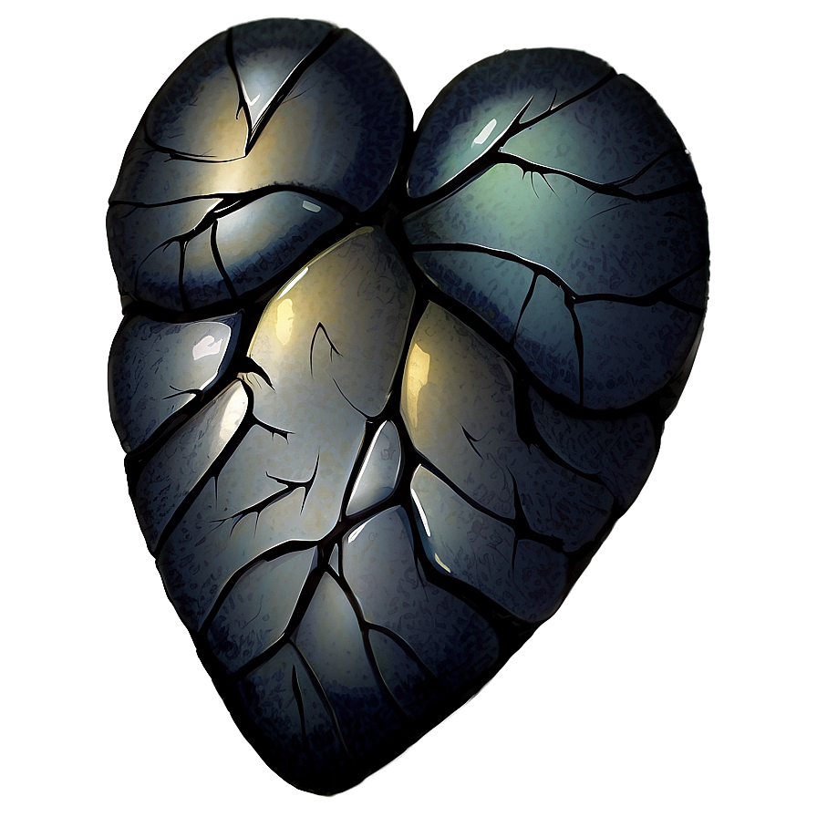 Watercolor Black Broken Heart Png Gaj8 PNG