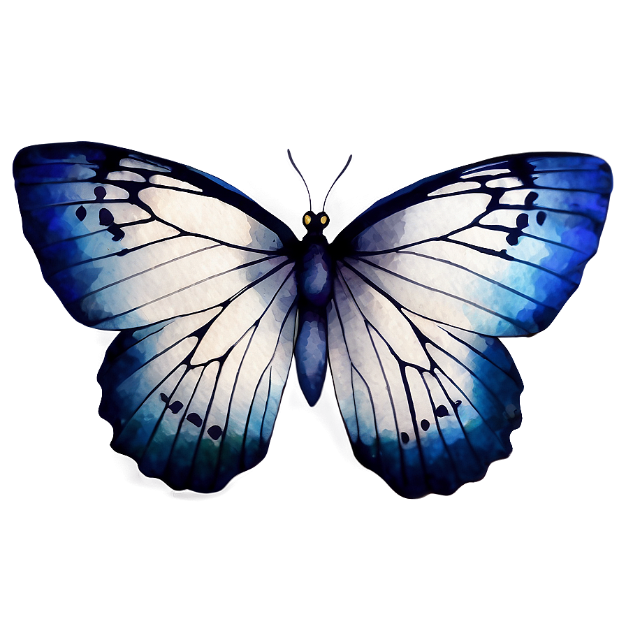 Watercolor Blue Butterfly Png 05212024 PNG