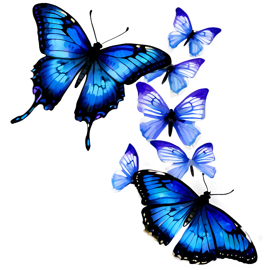 Watercolor Blue Butterfly Png 22 PNG