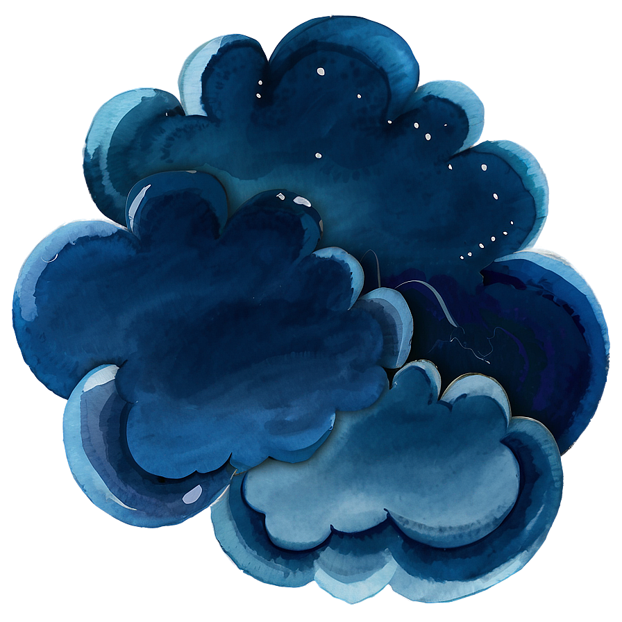 Watercolor Blue Clouds Png Pxy PNG