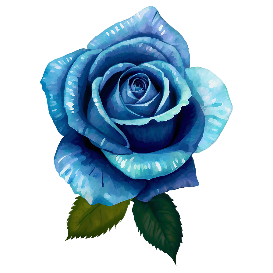 Download Watercolor Blue Rose Png Epk | Wallpapers.com