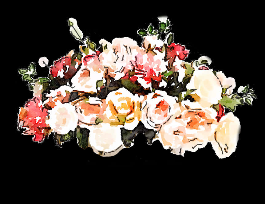 Watercolor Bouquet Artwork PNG