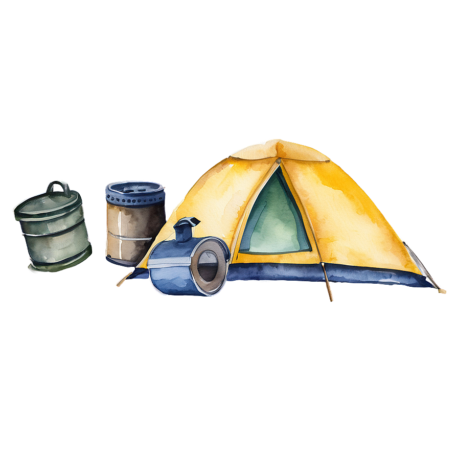 Watercolor Camping Gear Png 05032024 PNG