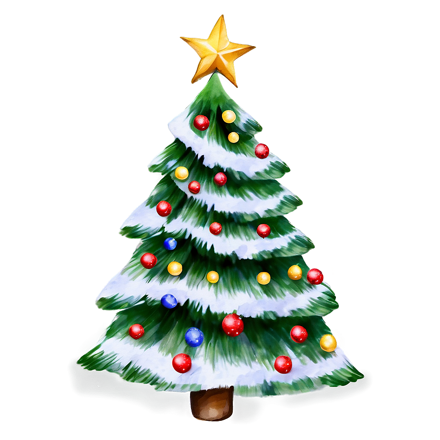 Watercolor Christmas Tree Png 04292024 PNG