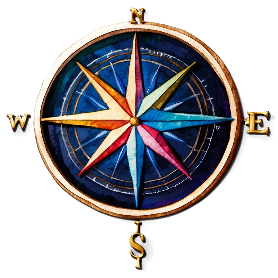 Download Watercolor Compass Design Png 88 | Wallpapers.com