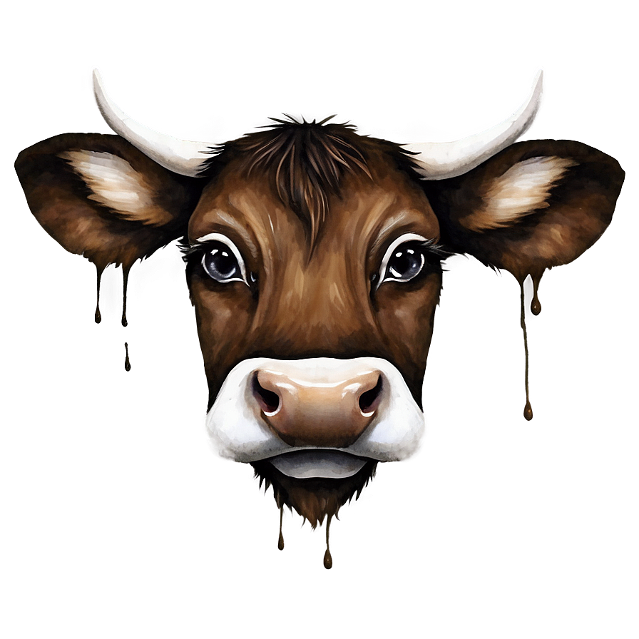 Watercolor Cow Face Png Jxb PNG