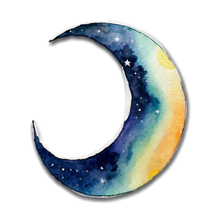 Download Watercolor Crescent Moon Png Ynx74