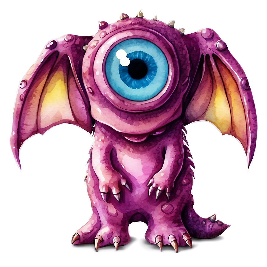 Download Watercolor Cute Monsters Png 66 | Wallpapers.com