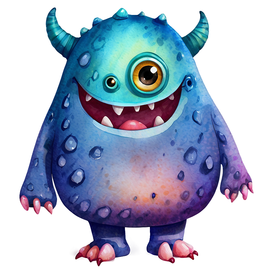 Watercolor Cute Monsters Png 78 PNG