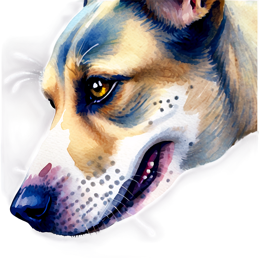 Watercolor Dog Face Painting Png Cqn97 PNG