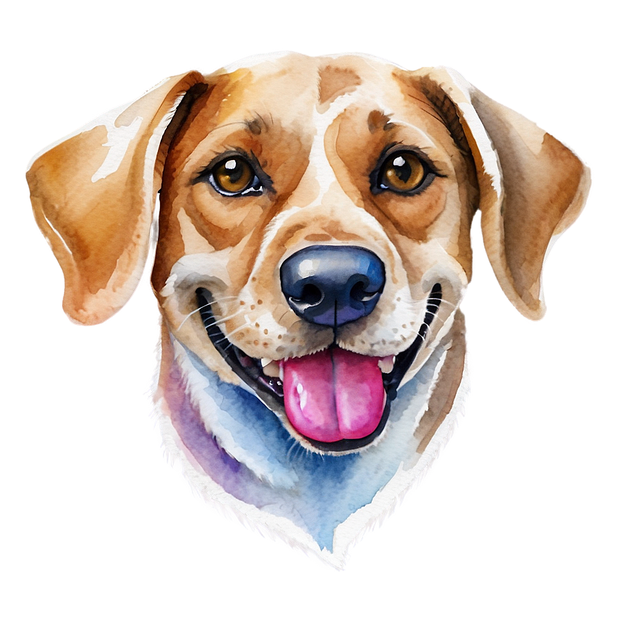 Watercolor Dog Face Painting Png Nom23 PNG