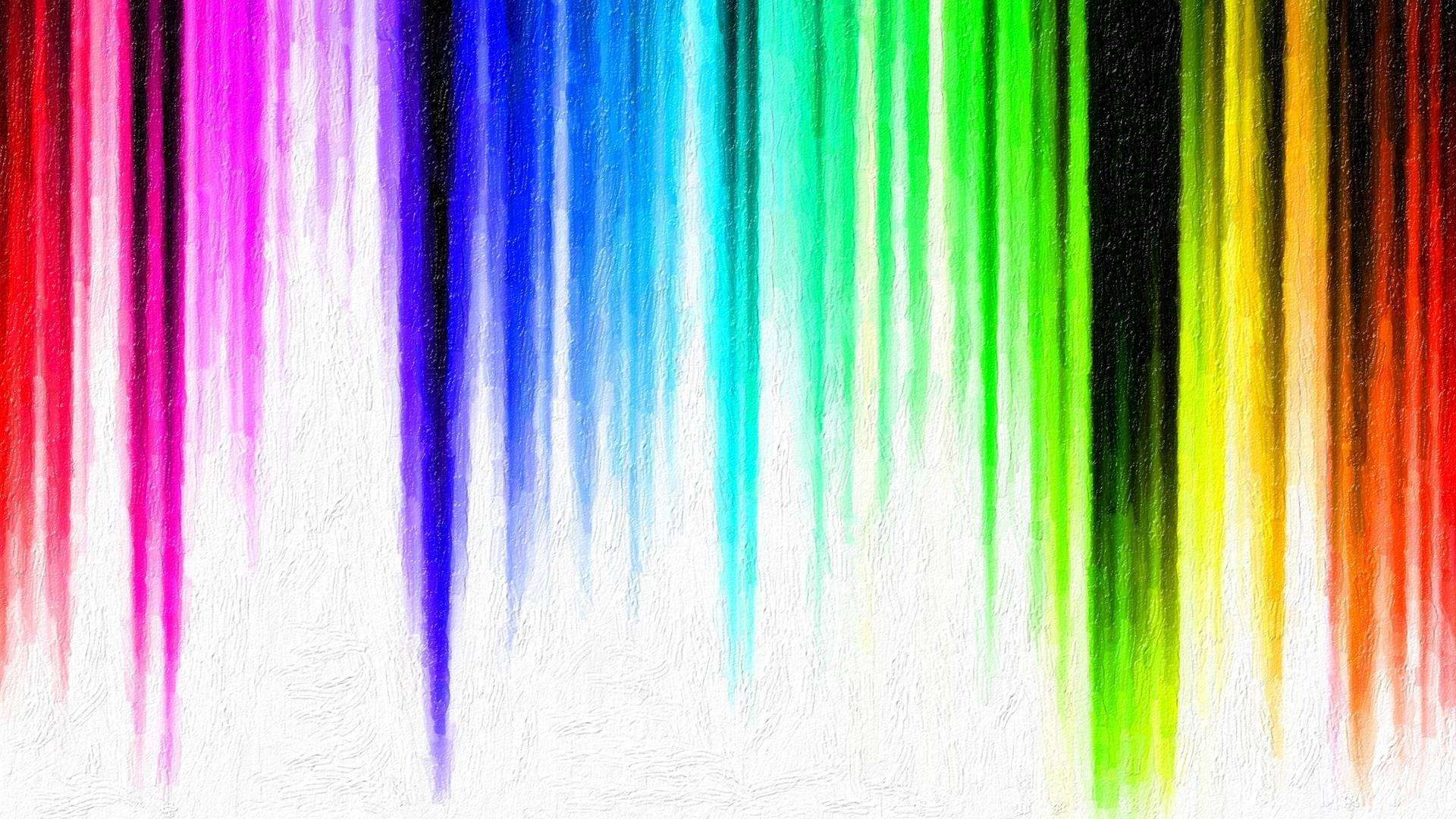 Watercolor Drip Rainbow Stripes Wallpaper