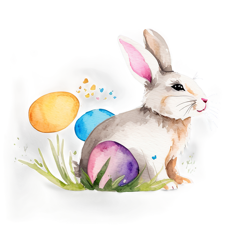 Watercolor Easter Bunny Png Wgh PNG