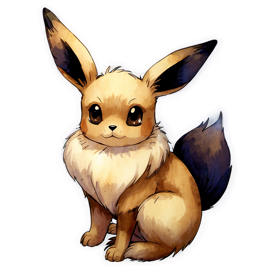 Download Watercolor Eevee Illustration Png 05062024 | Wallpapers.com