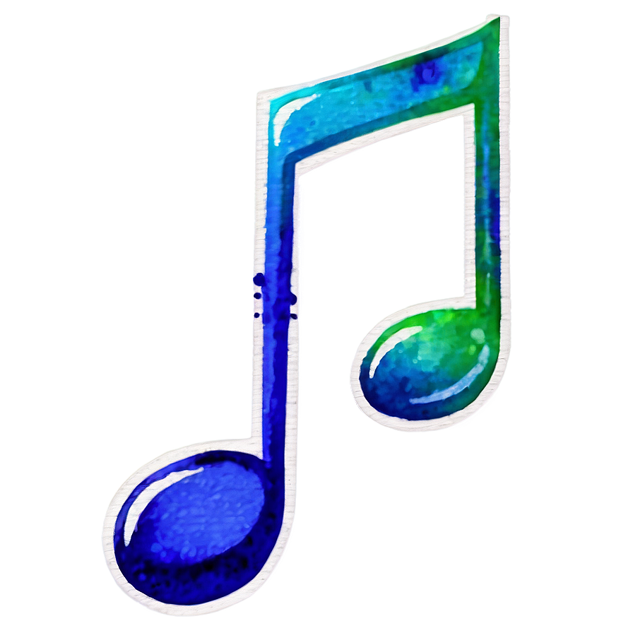 Watercolor Eighth Note Png 43 PNG