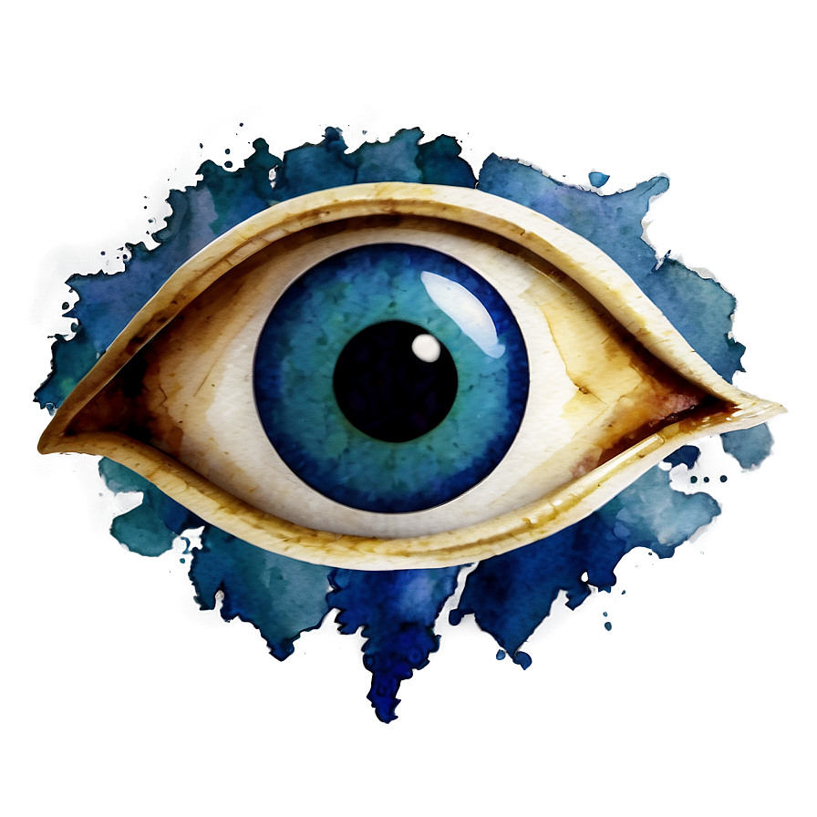 Download Watercolor Evil Eye Png Lei | Wallpapers.com