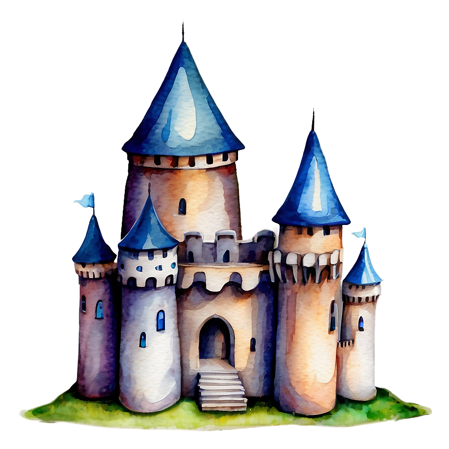 Watercolor Fairy Tale Castles Png 40 PNG