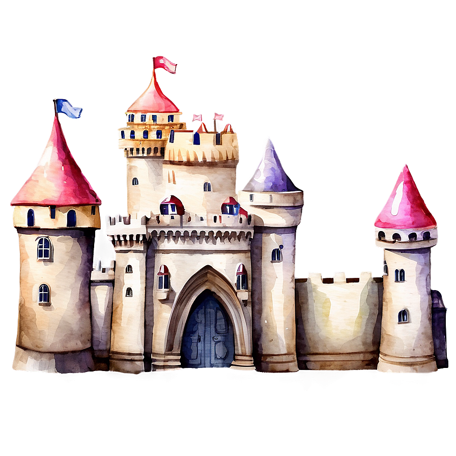 Watercolor Fairy Tale Castles Png Bdu PNG