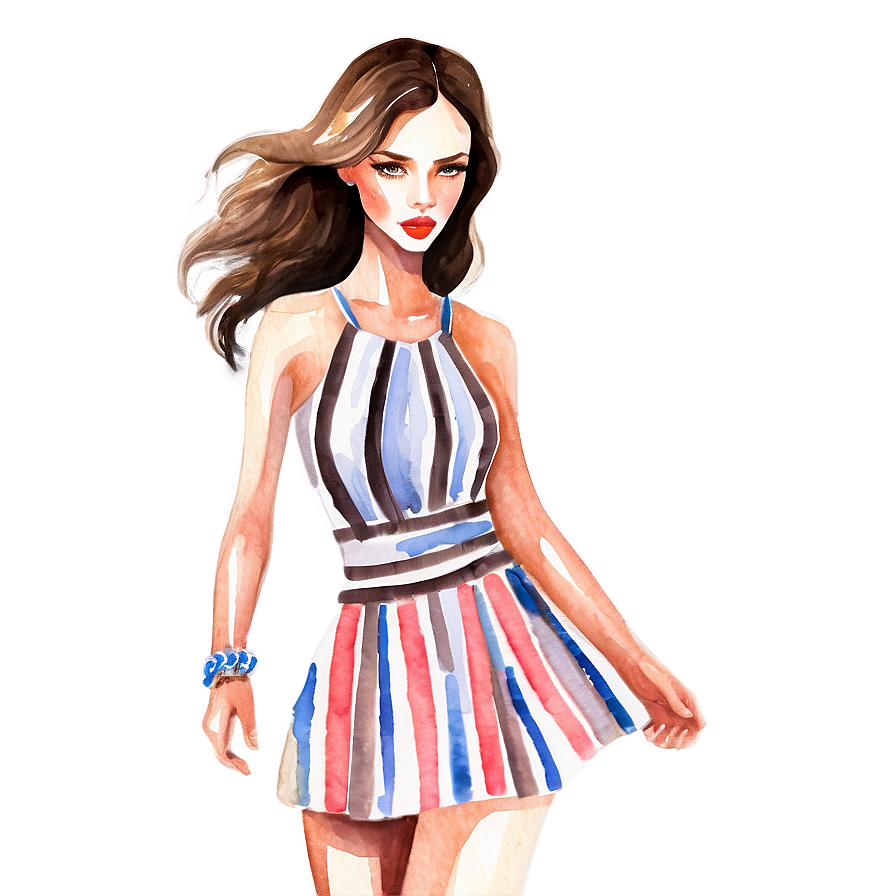 Watercolor Fashion Illustrations Png Kux PNG