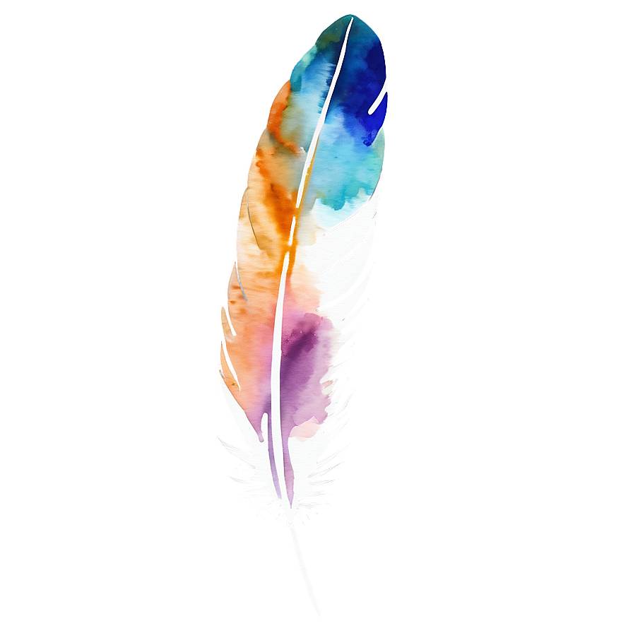 Watercolor Feather Quill Png 06122024 PNG