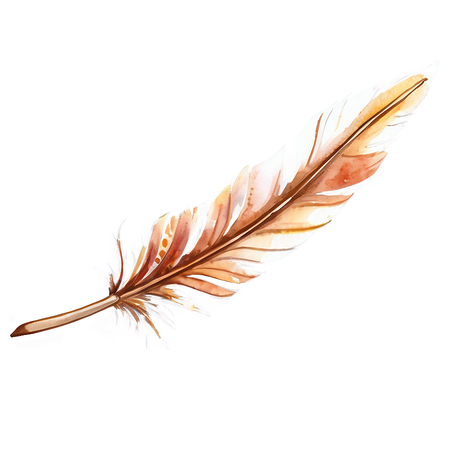 Watercolor Feather Quill Png Dtf PNG