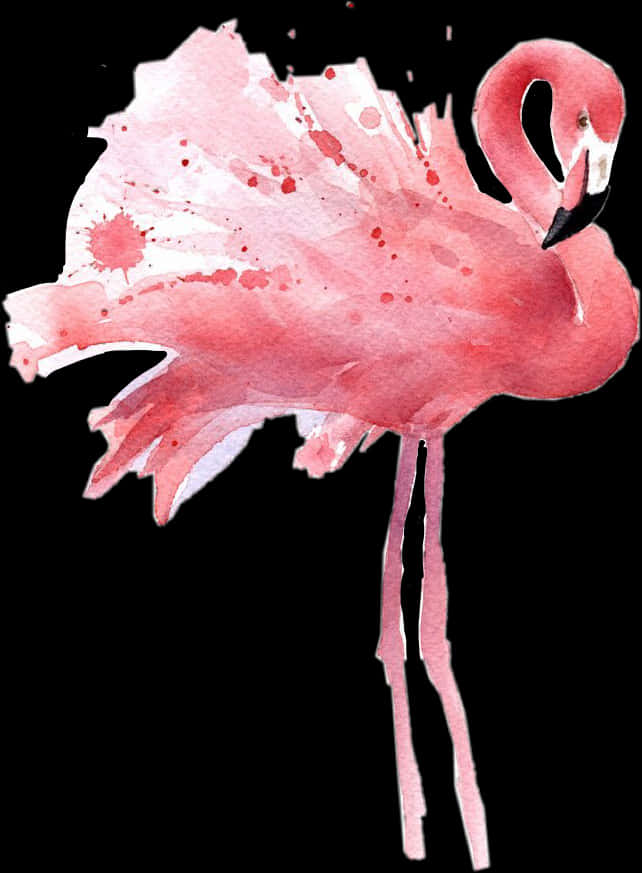Watercolor Flamingo Artwork PNG