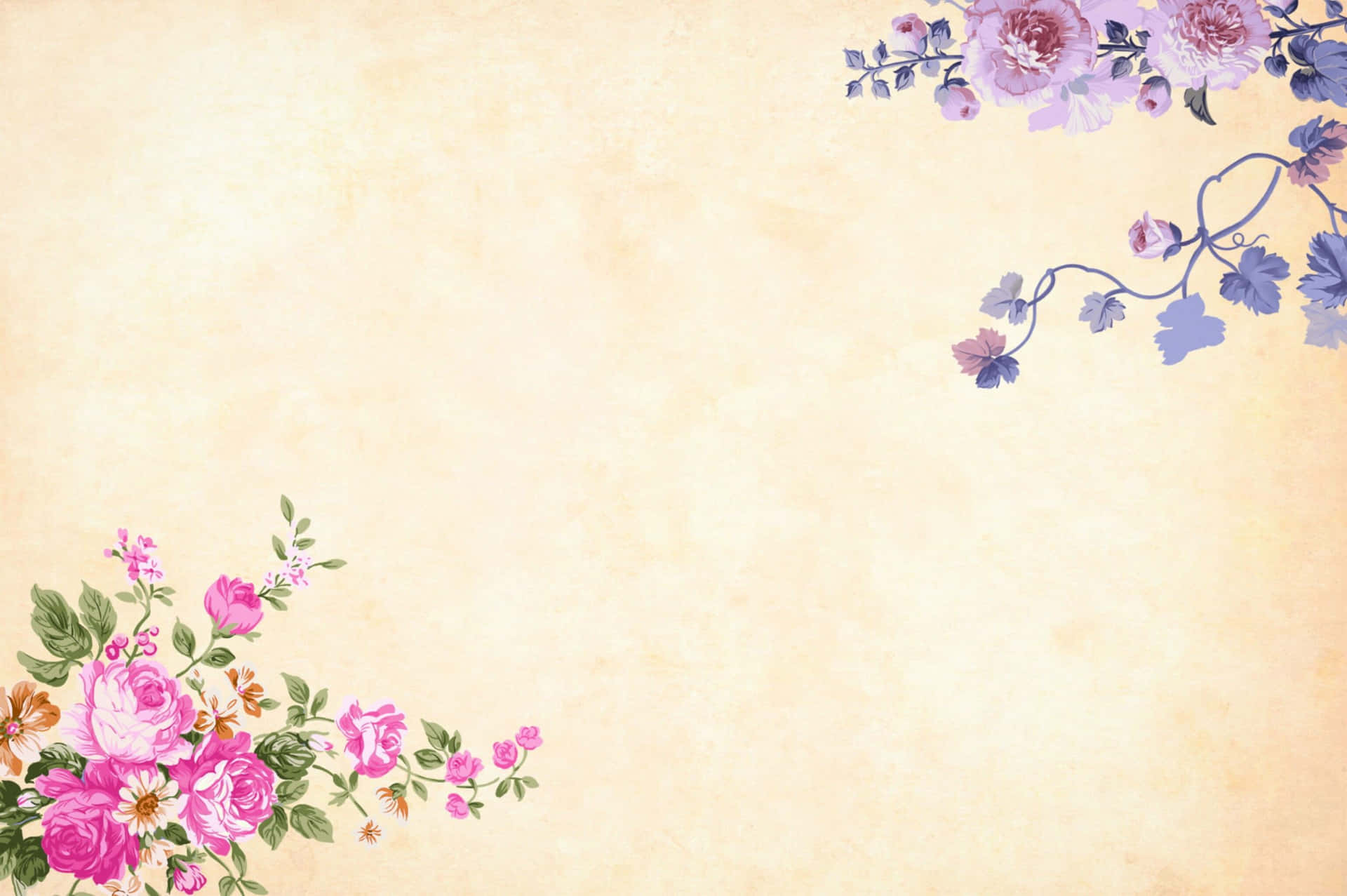 Vintagefloral Hintergrund Mit Blumen Wallpaper