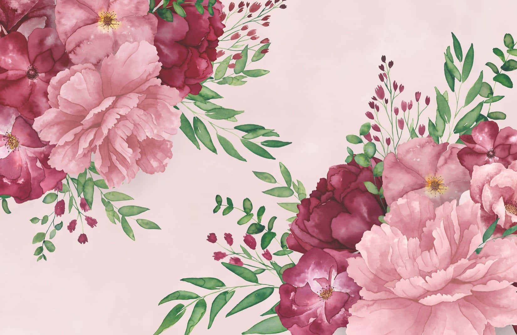 Vibrant Watercolor Floral Wallpaper