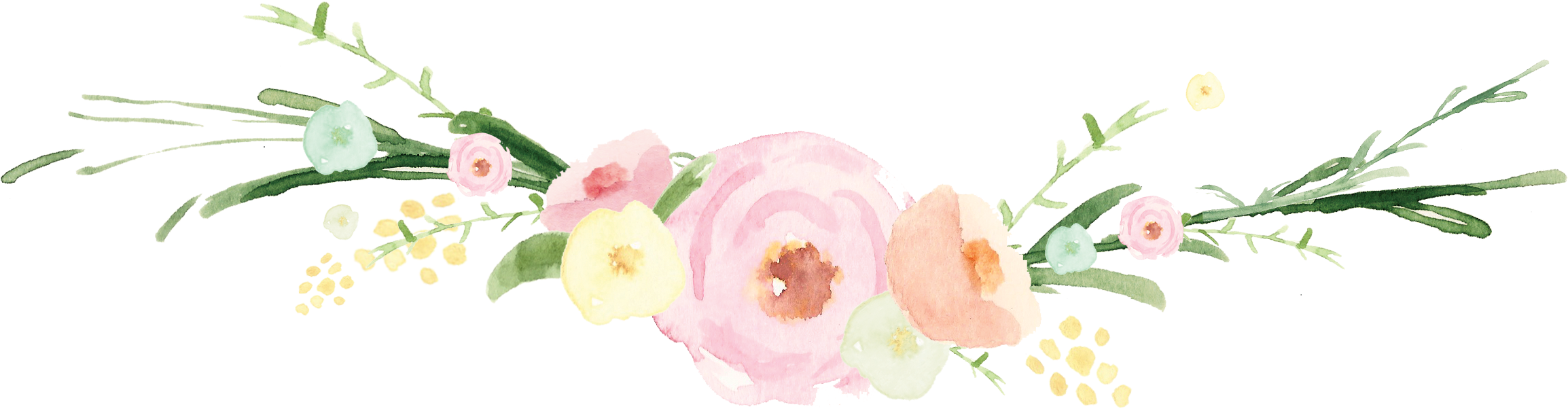 Watercolor Floral Arrangement Header PNG