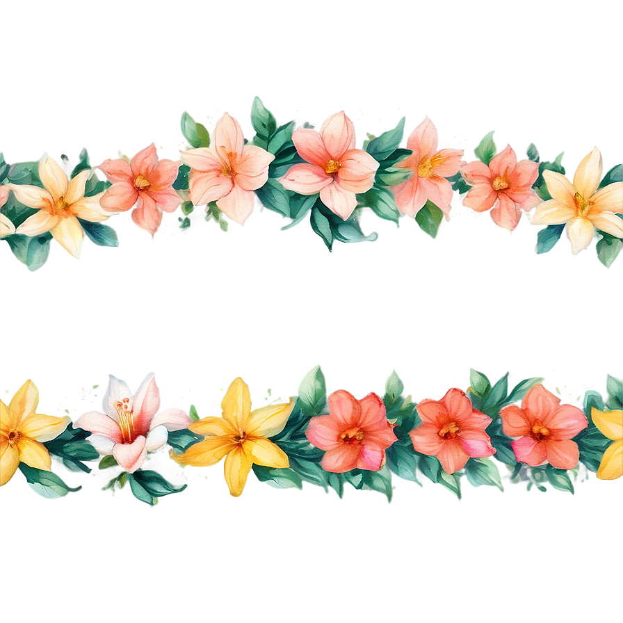 Download Watercolor Floral Borders Png Hwk38 | Wallpapers.com