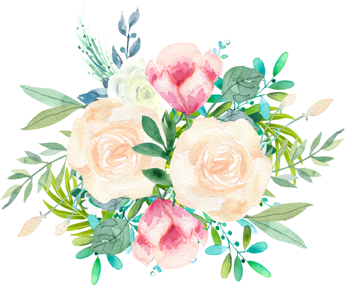 Watercolor Floral Bouquet Illustration PNG