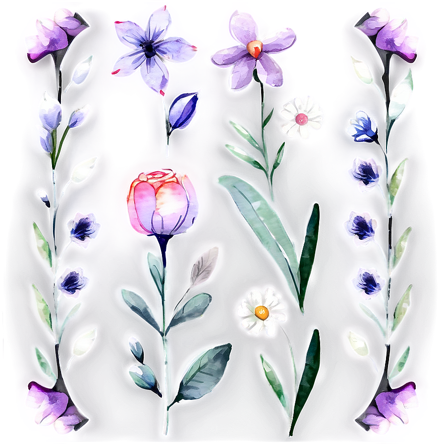Watercolor Floral Design Png Qro94 PNG