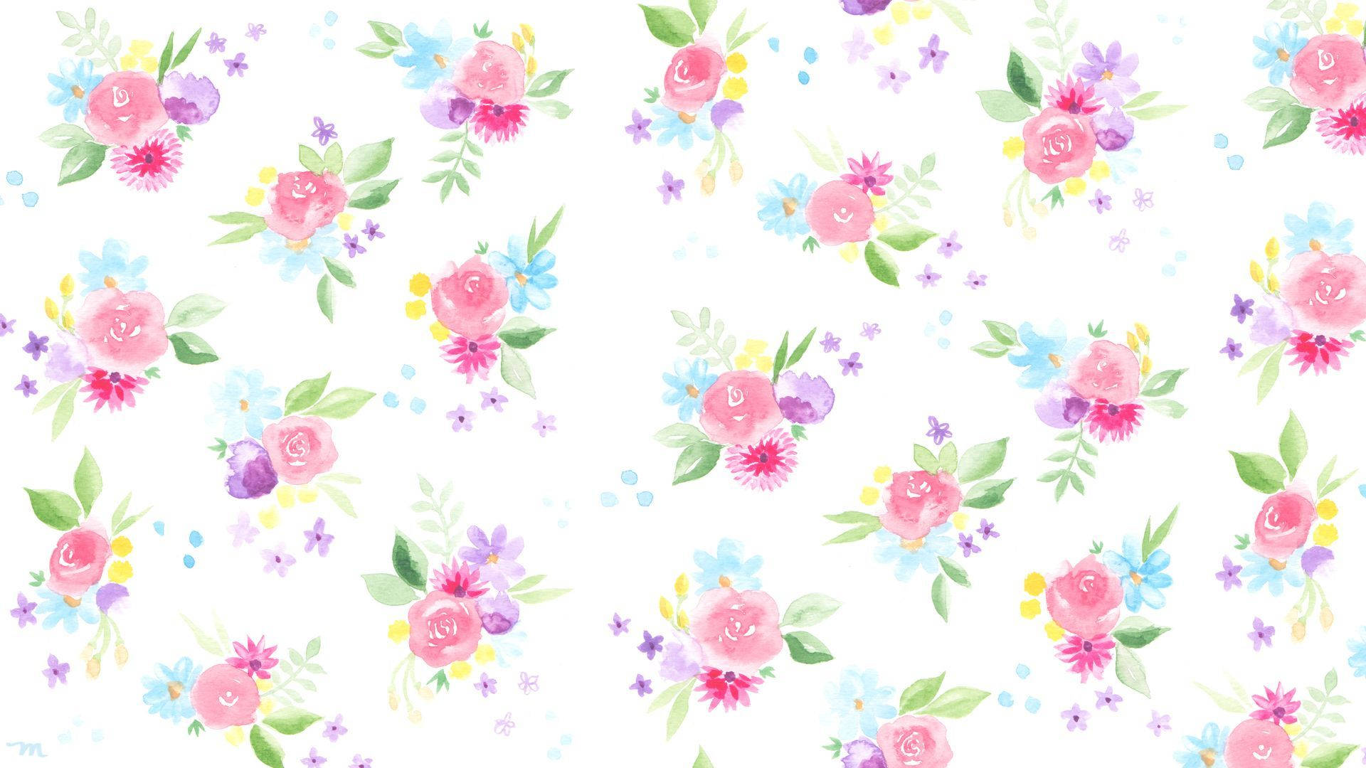 Watercolor Floral Desktop Wallpaper