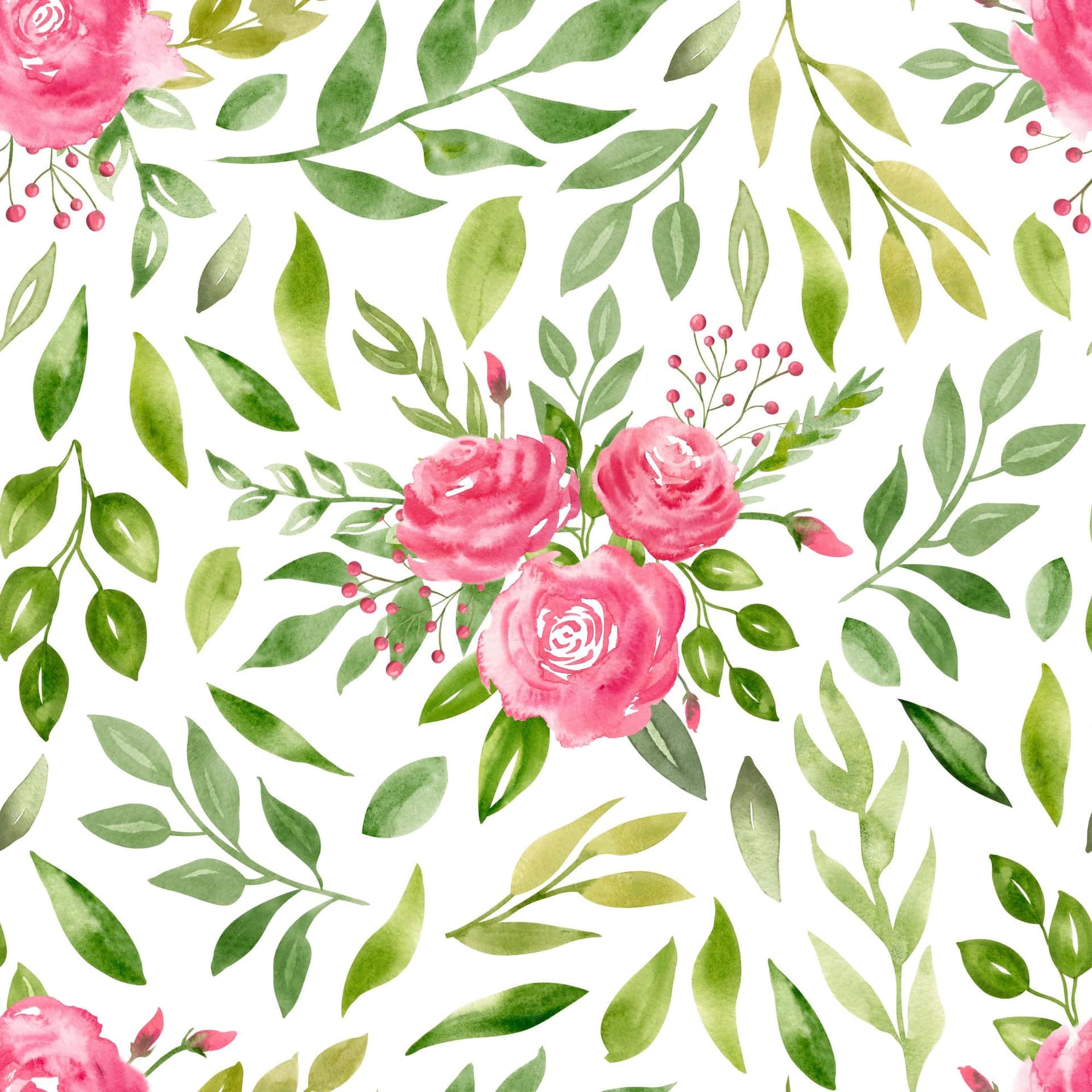 Enjoy the Vibrant Colors and Delicate Detailing of a Watercolor Floral Wallpaper
