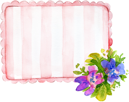 Watercolor Floral Frame Background PNG