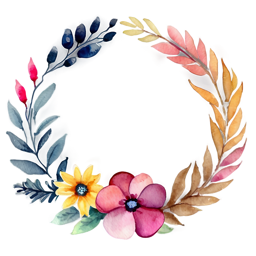 Watercolor Flower Circle Png 70 PNG