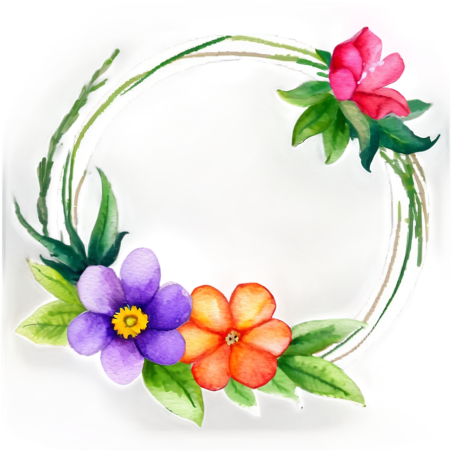 Watercolor Flower Circle Png Evu19 PNG