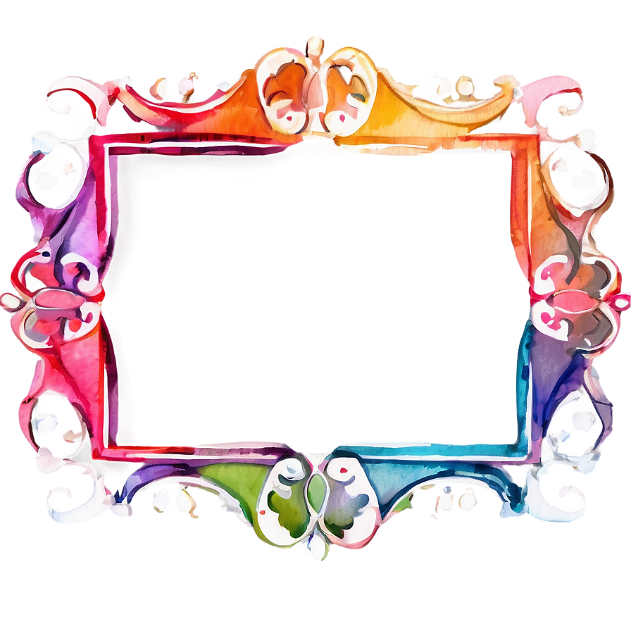 Watercolor Frame Design Png 06262024 PNG