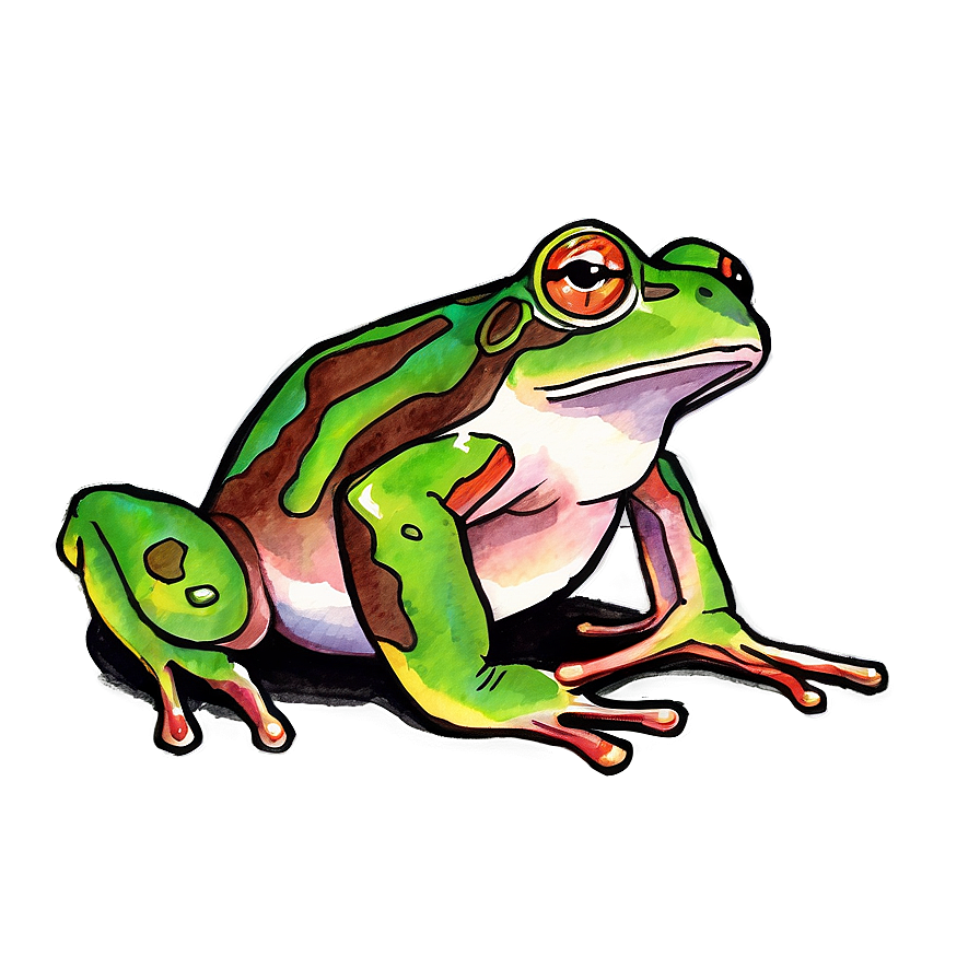 Watercolor Frog Painting Png 11 PNG