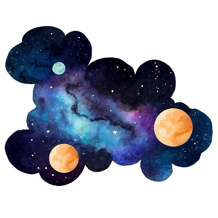 Watercolor Galaxy Sky Png 78 PNG