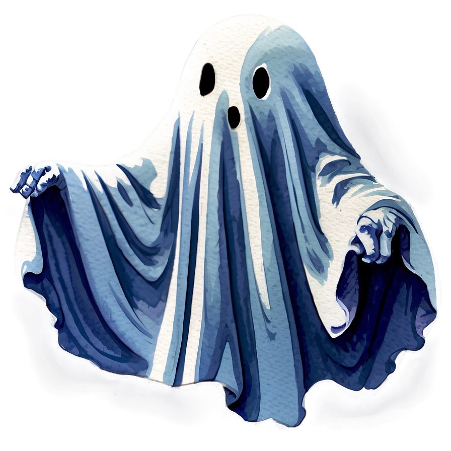 Watercolor Ghost Png 04292024 PNG