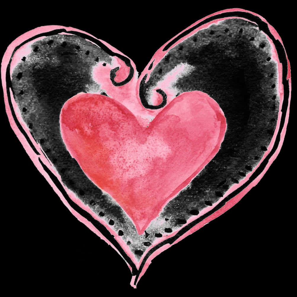 Watercolor Heart Art PNG